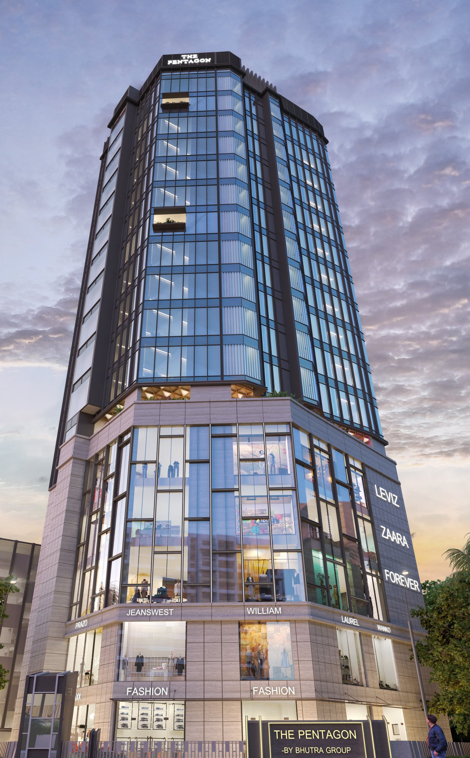 18-storeyed highrise commercial building